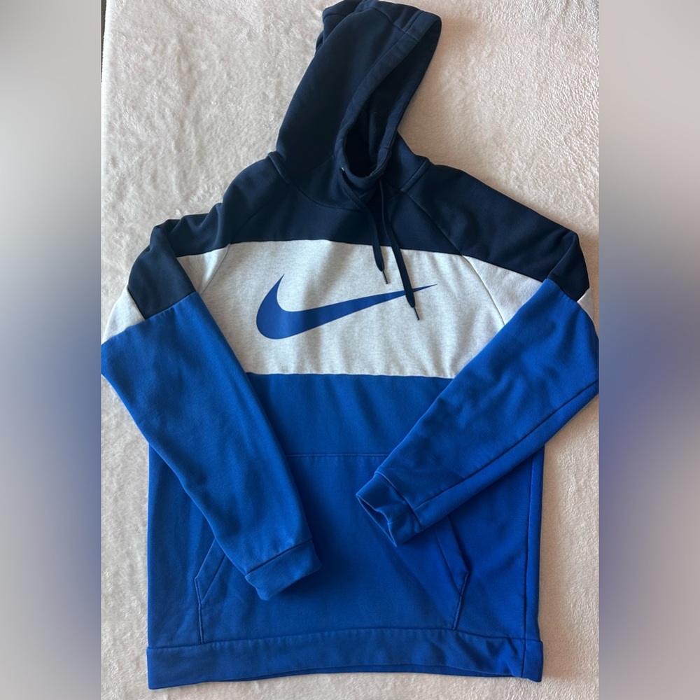 Nike Men's Navy and Royal Blue Hoodie